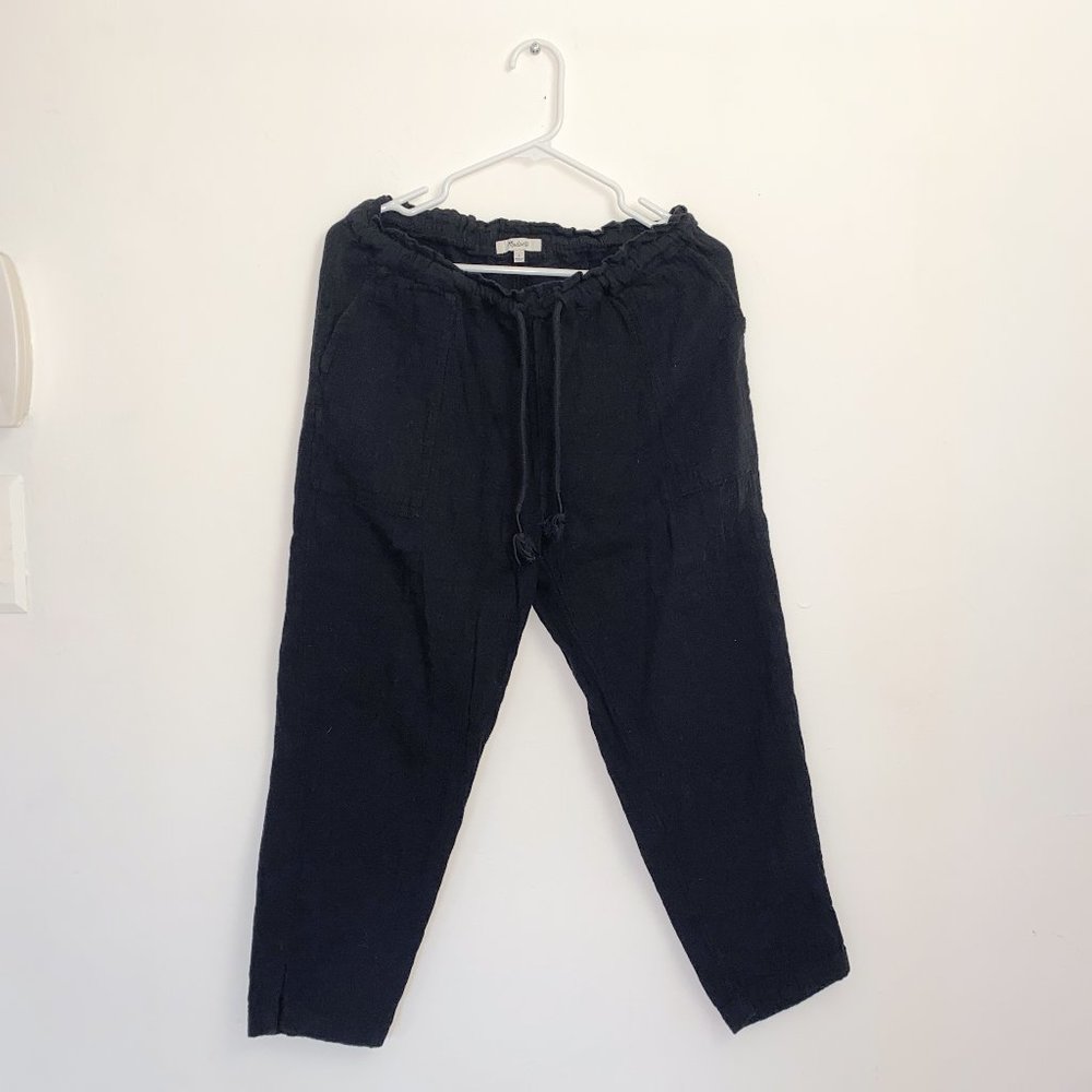Madwell Linen Pull on Pants / Black / Small